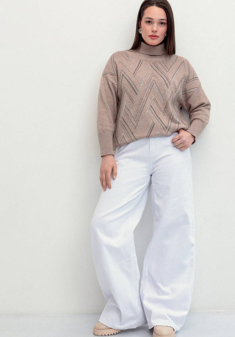 Свитер с геометрическим рисунком из страз шир.  750, рис. 11