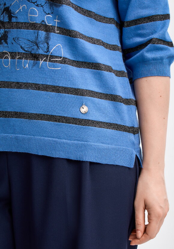 Блуза в полоску с принтом шир.  580, рис. 30