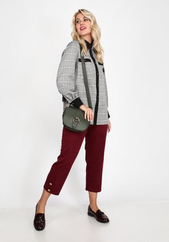 Рубашка в клетку с декоративным элементом шир.  580, рис. 6