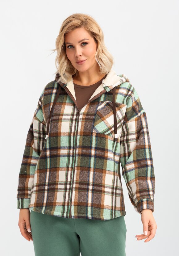 Толстовка утеплённая в клетку шир.  580, рис. 10