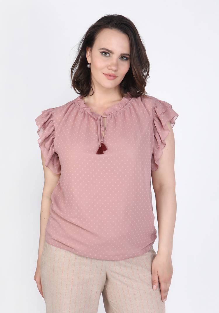 Блузка с оборкой на рукаве шир.  750, рис. 6