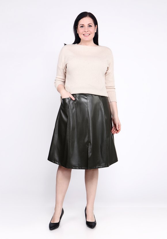 Юбка-трапеция из экокожи шир.  580, рис. 15