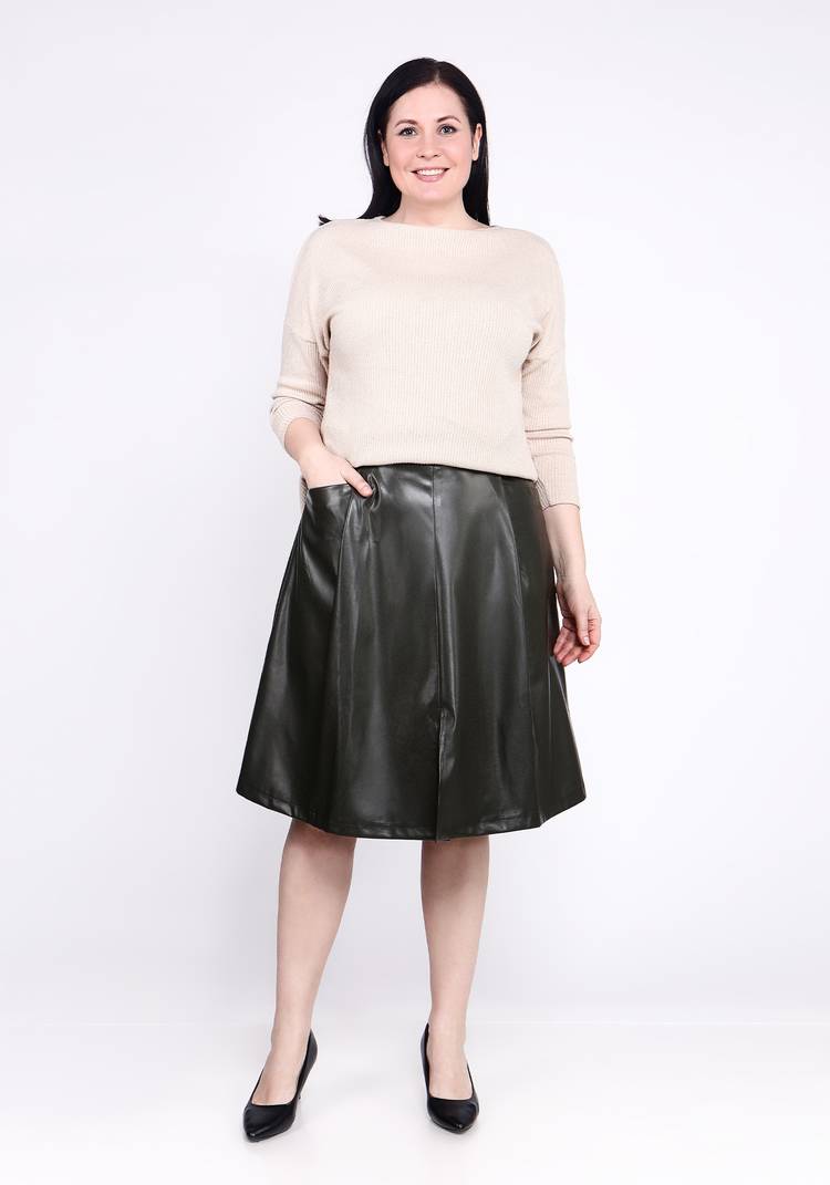 Юбка-трапеция из экокожи шир.  750, рис. 15