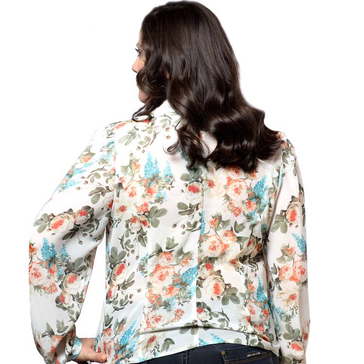 Шифоновая блуза с цветочным принтом шир.  750, рис. 2