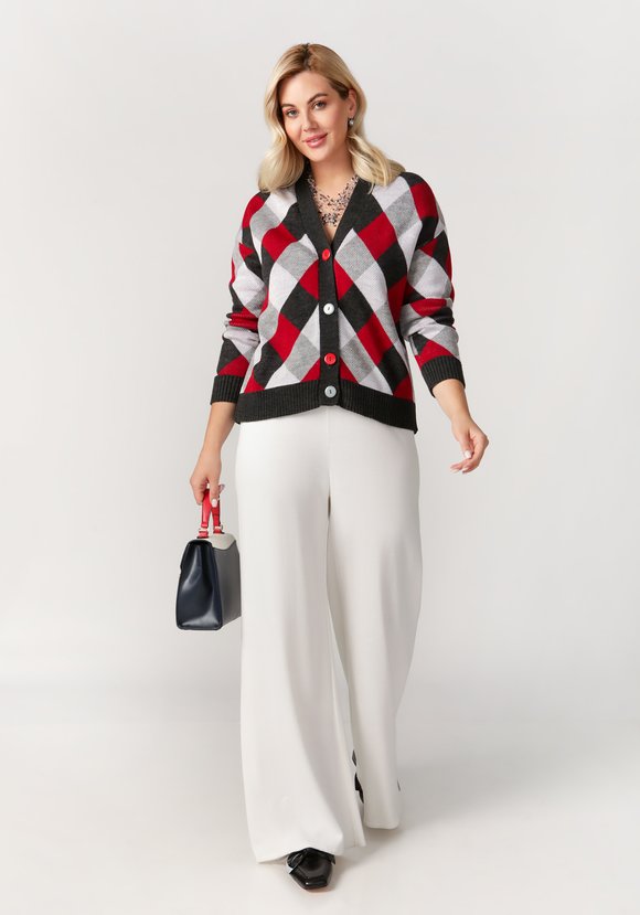 Кардиган Яркие ромбы шир.  580, рис. 46