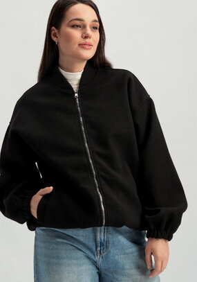 Бомбер свободного кроя на молнии