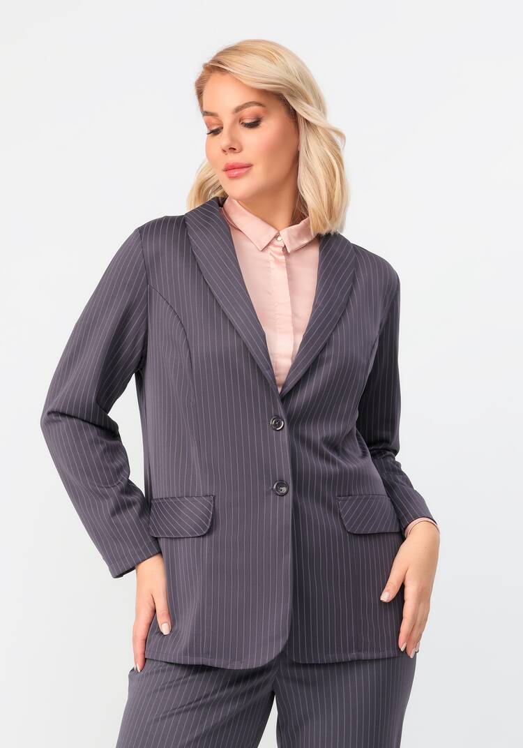 Пиджак однобортный в полоску шир.  750, рис. 40