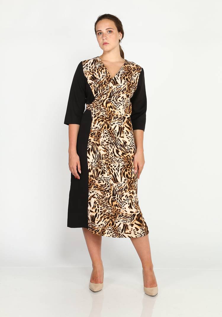 Платье комбинированное на запах шир.  750, рис. 5