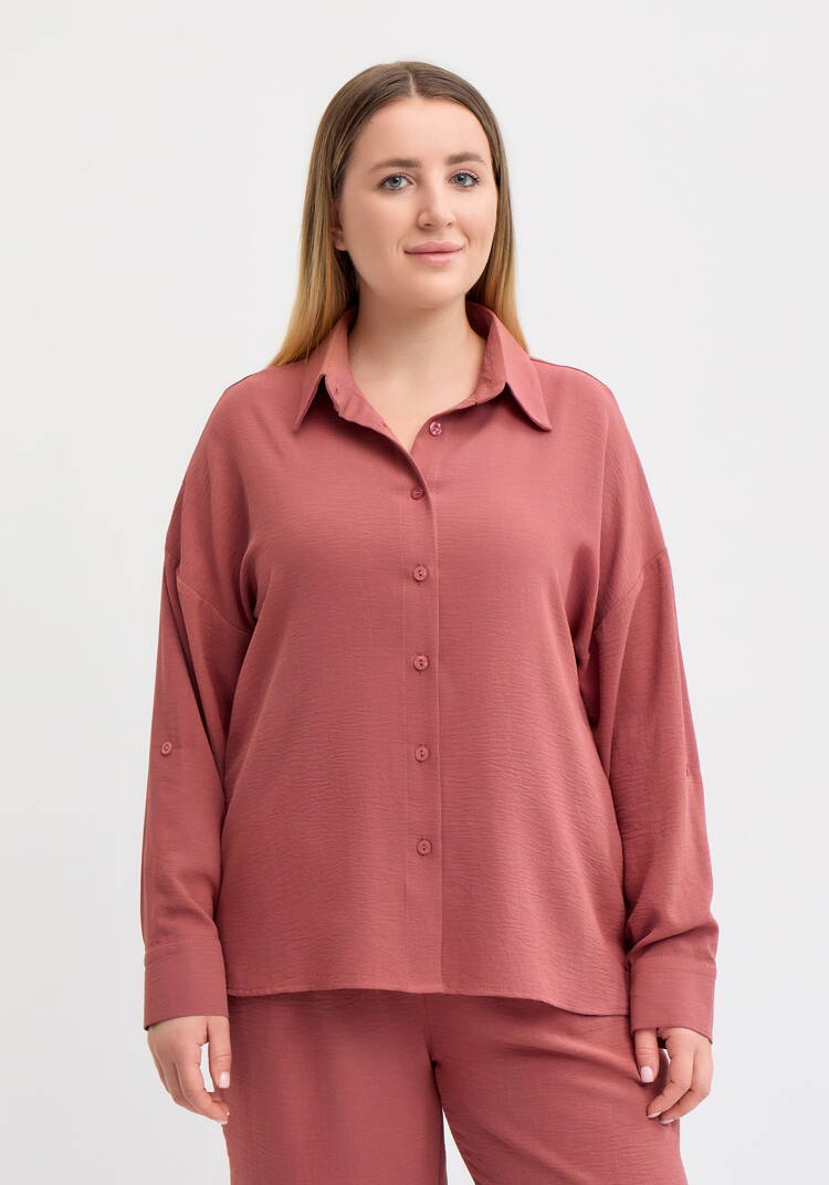 Рубашка свободного кроя с ассиметричным низом шир.  750, рис. 16