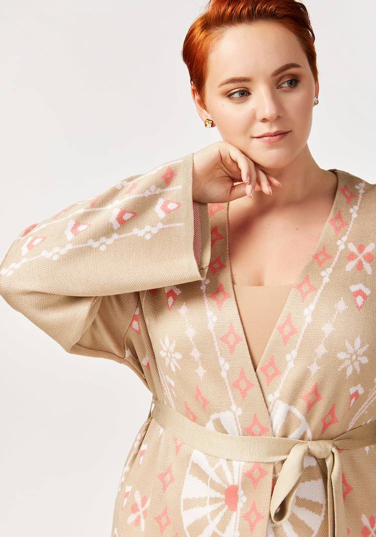 Кардиган с поясом и абстрактным рисунком шир.  750, рис. 5