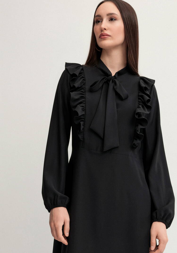 Платье с бантом и рюшами шир.  750, рис. 10