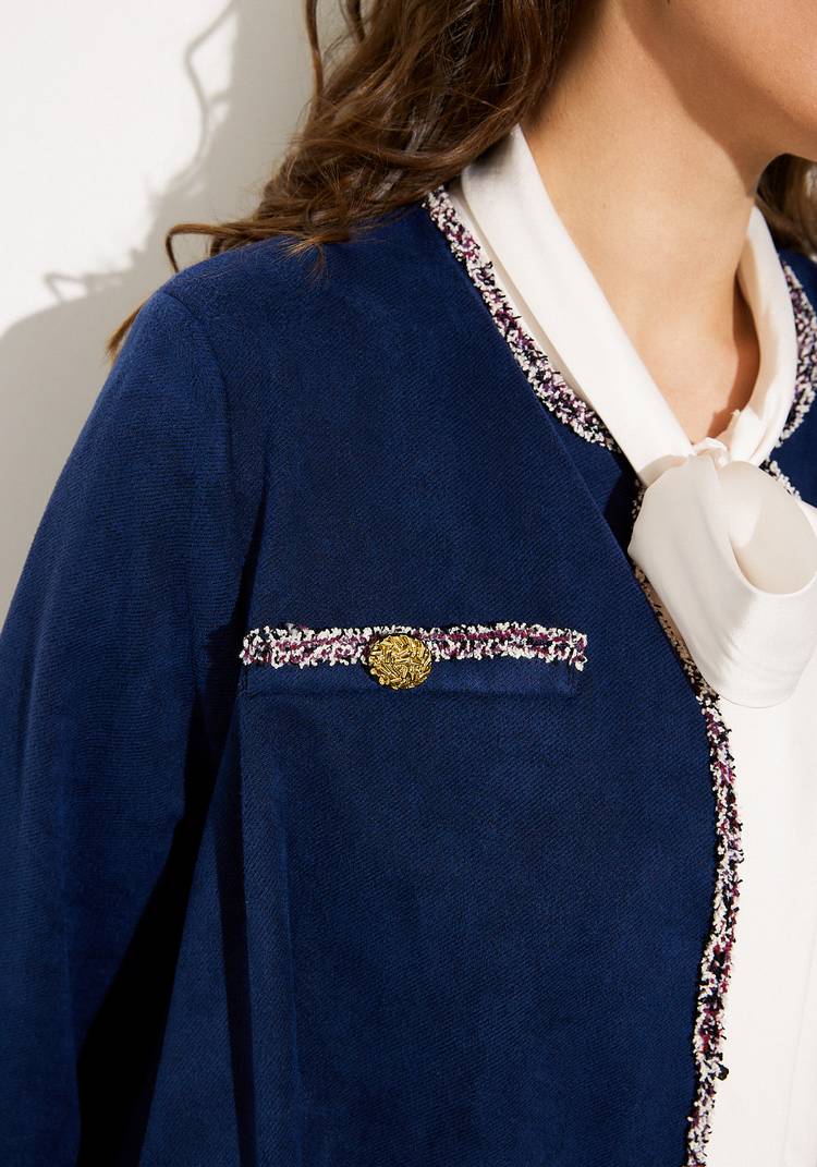 Жакет с тесьмой и декоративными пуговицами шир.  750, рис. 10