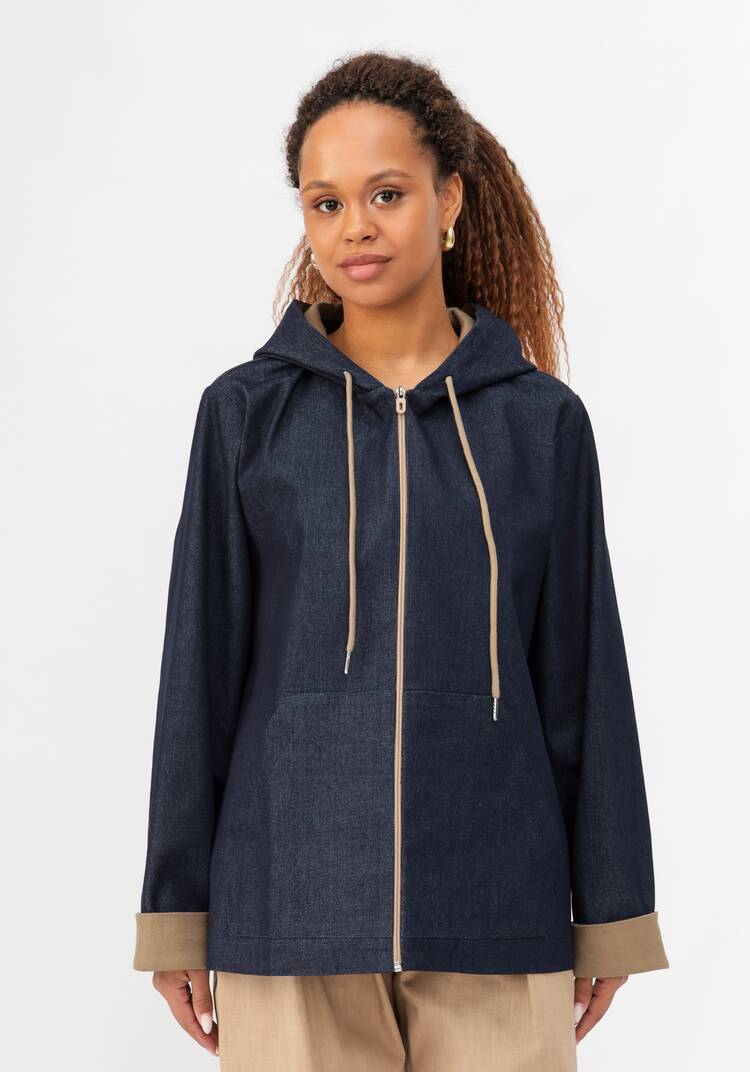 Куртка джинсовая на молнии с капюшоном шир.  750, рис. 12