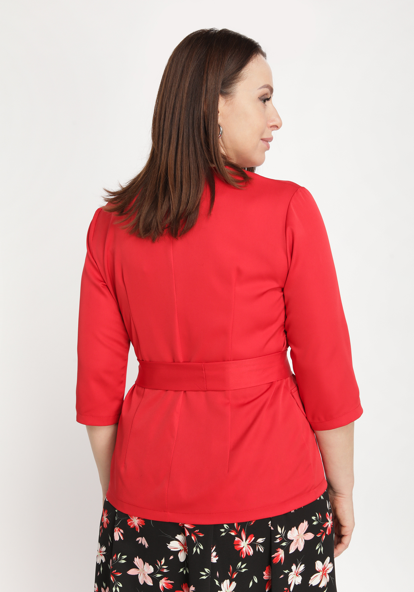 Костюм-двойка: жакет и юбка Bianka Modeno, размер 50, цвет красный - фото 10