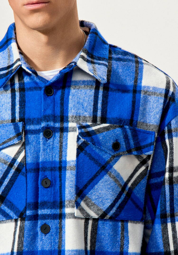 Рубашка в крупную клетку шир.  750, рис. 5