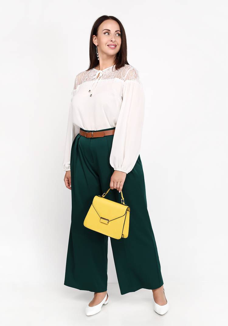 Блуза с кружевной вставкой и завязками шир.  750, рис. 7