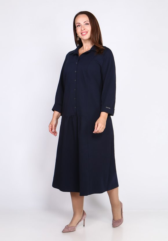 Платье-макси с английским воротником шир.  580, рис. 1