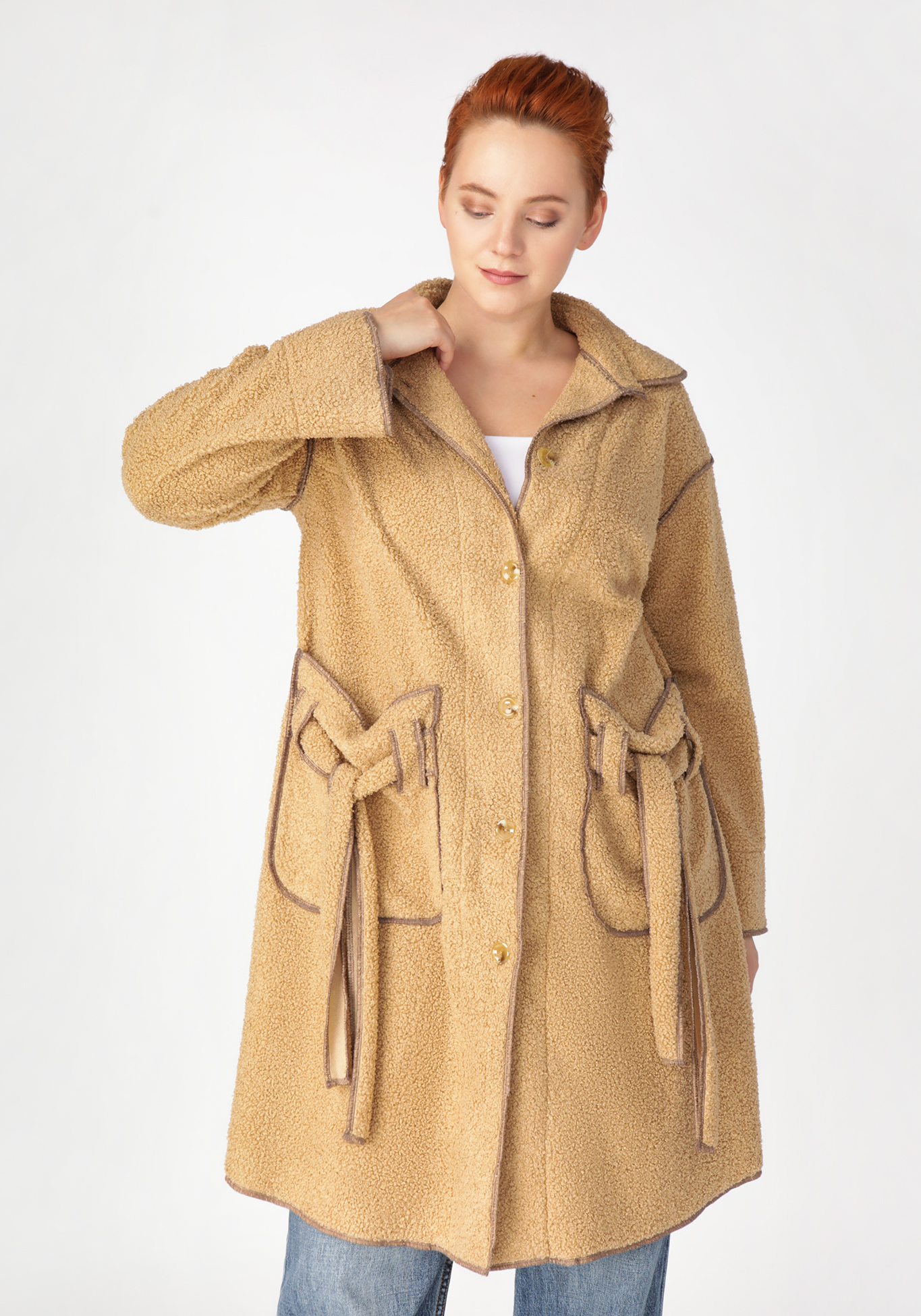 пальто с молнией по боковым разрезам Пальто женское 