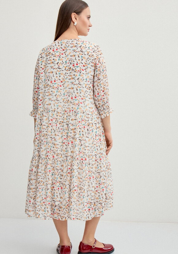 Платье миди из шифона с принтом шир.  580, рис. 24