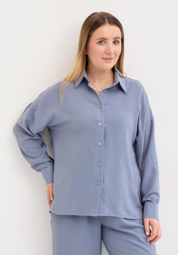 Рубашка свободного кроя с ассиметричным низом шир.  580, рис. 25