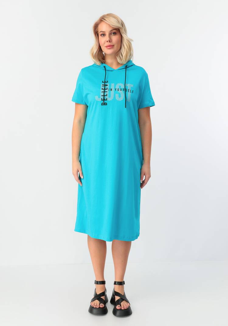 Платье с капюшоном свободного кроя шир.  750, рис. 16