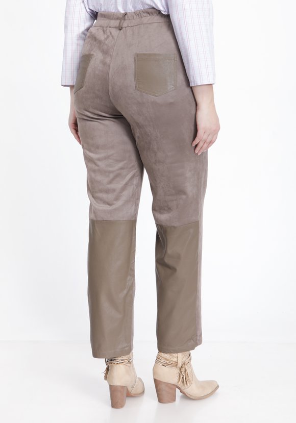 Брюки с отделкой из эко-кожи шир.  580, рис. 2