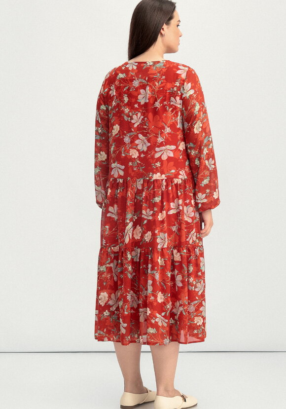 Платье ярусное с цветочным принтом шир.  580, рис. 27