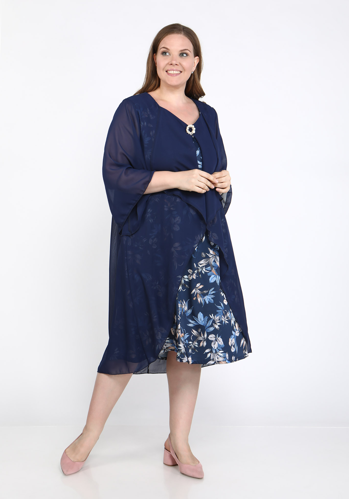 Платье "Трепетная встреча" Bianka Modeno, размер 48, цвет синий - фото 3