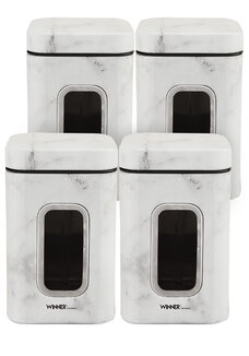 Набор стальных контейнеров Мрамор 4шт