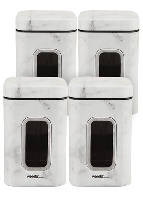 Набор стальных контейнеров Мрамор 4шт