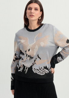 Джемпер с рисунком Журавль