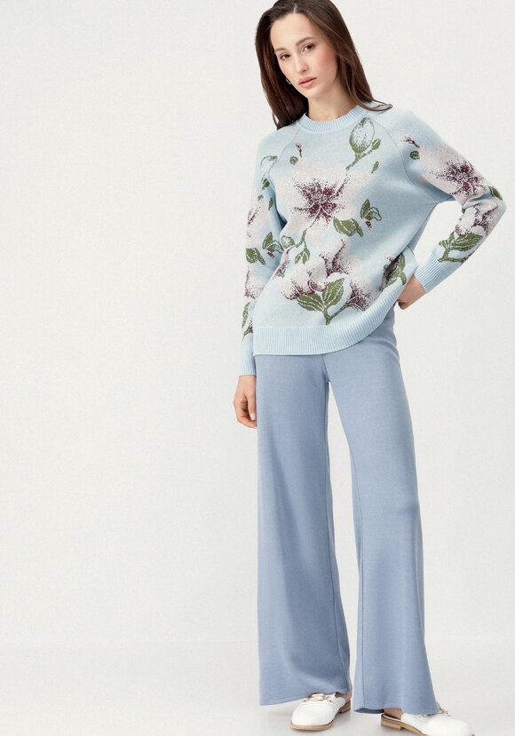 Джемпер с нежным цветочным орнаментом шир.  580, рис. 9