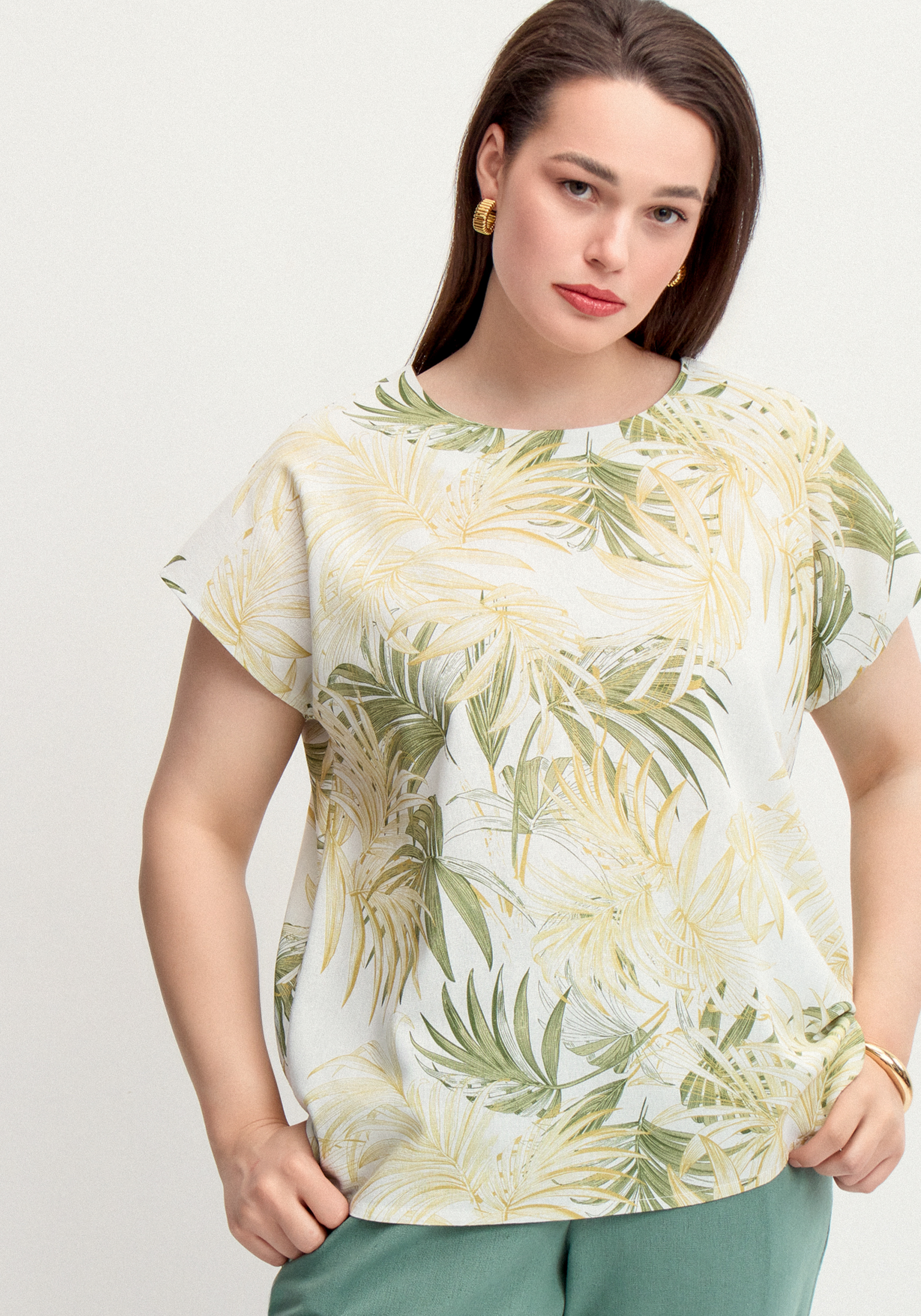 Блуза изо льна с принтом 1399₽