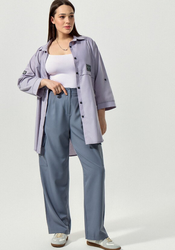 Брюки с боковыми карманами свободного кроя шир.  580, рис. 7