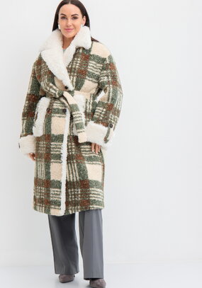 Пальто-эко в клетку