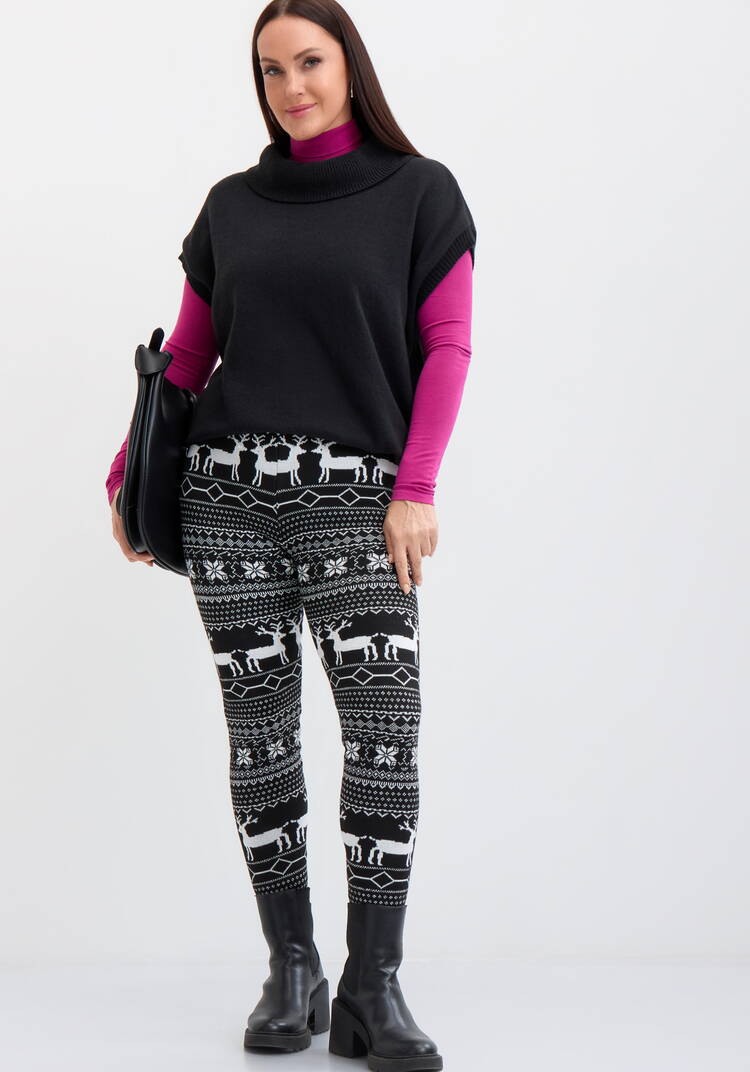 Лосины с принтом утепленные на меху шир.  750, рис. 1