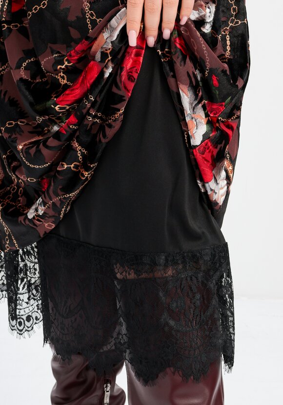 Платье с цветочным принтом из креш бархата шир.  580, рис. 8