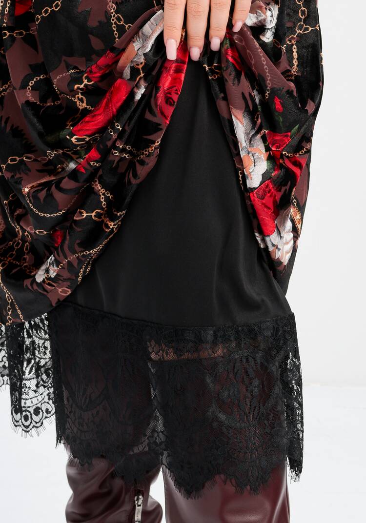 Платье с цветочным принтом из креш бархата шир.  750, рис. 8