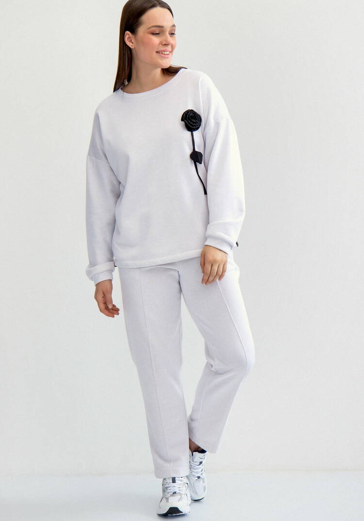 Брюки прямого кроя с имитацией стрелок шир.  750, рис. 5