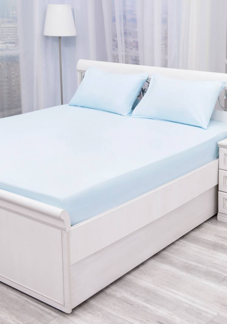 Простыня на резинке из поплина Облако снов шир.  750, рис. 9