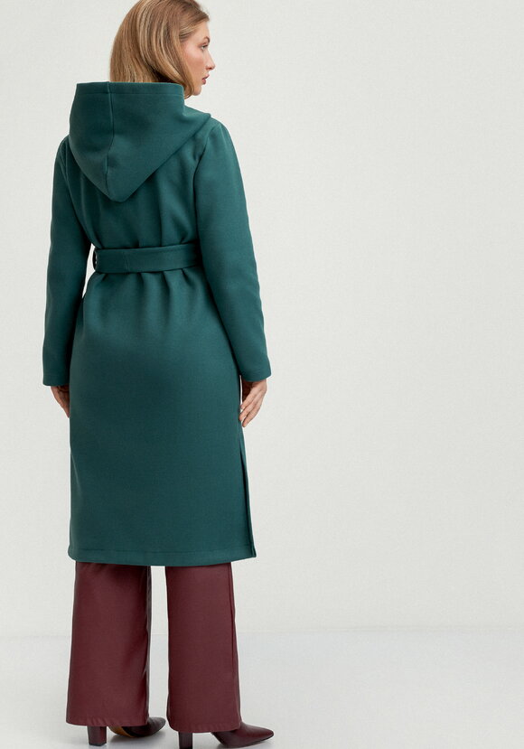 Пальто удлиненное на запах с разрезами шир.  580, рис. 42