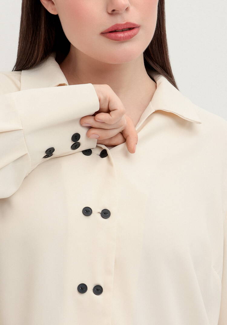 Рубашка с контрастными пуговицами шир.  750, рис. 15