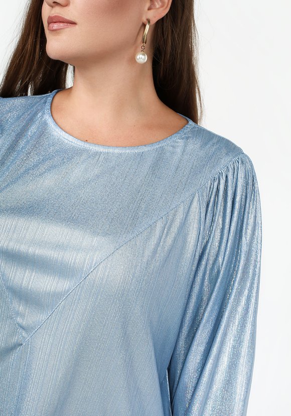 Блуза однотонная необычного кроя шир.  580, рис. 12