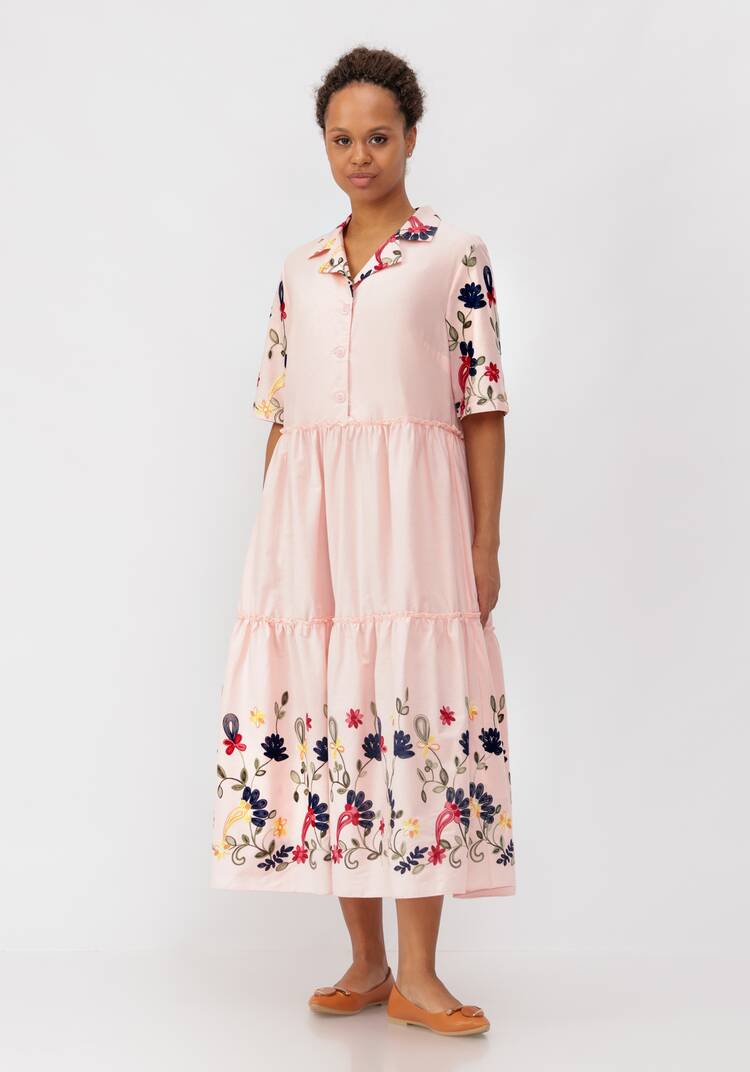 Платье ярусное с цветочной вышивкой шир.  750, рис. 13