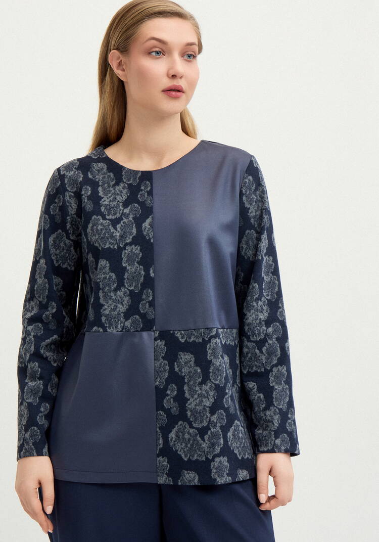 Блуза из комбинированной ткaни шир.  750, рис. 12