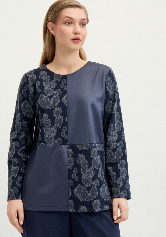 Блуза из комбинированной ткaни шир.  580, рис. 12