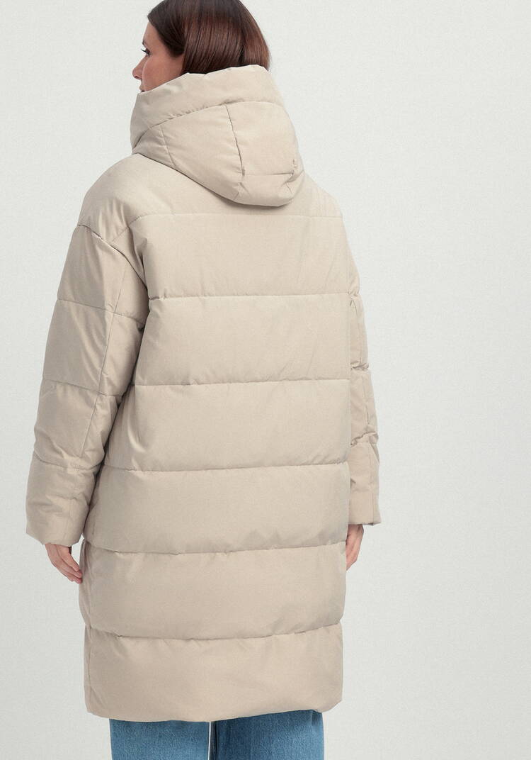 Пуховик стеганый с асимметричными карманами шир.  750, рис. 23