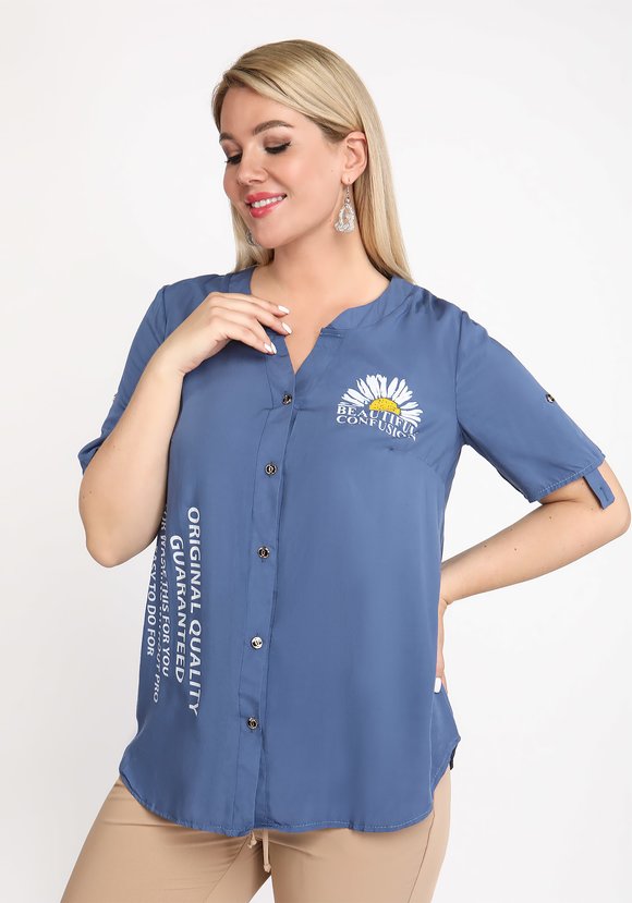 Блуза-рубашка Ромашковое счастье шир.  580, рис. 6