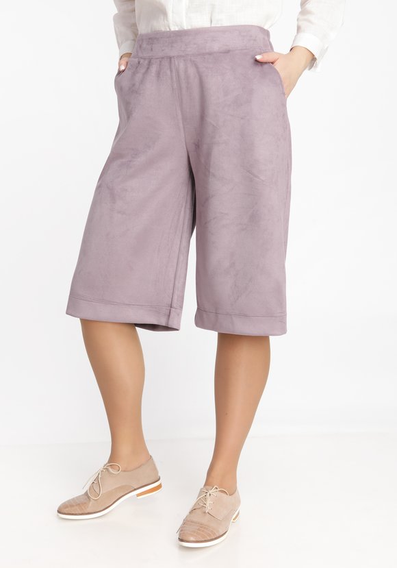 Шорты женские ниже колена из эко-замши шир.  580, рис. 5