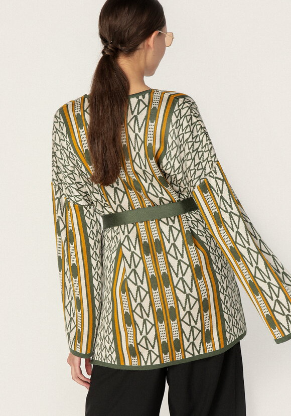 Кардиган женский под пояс шир.  580, рис. 8